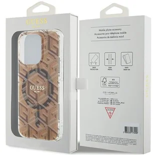 Etui Guess GUHMP15XHGCUSTGW Apple iPhone 15 Pro Max hardcase IML GCube MagSafe brązowy/brown - Etui i futerały do telefonów - miniaturka - grafika 9