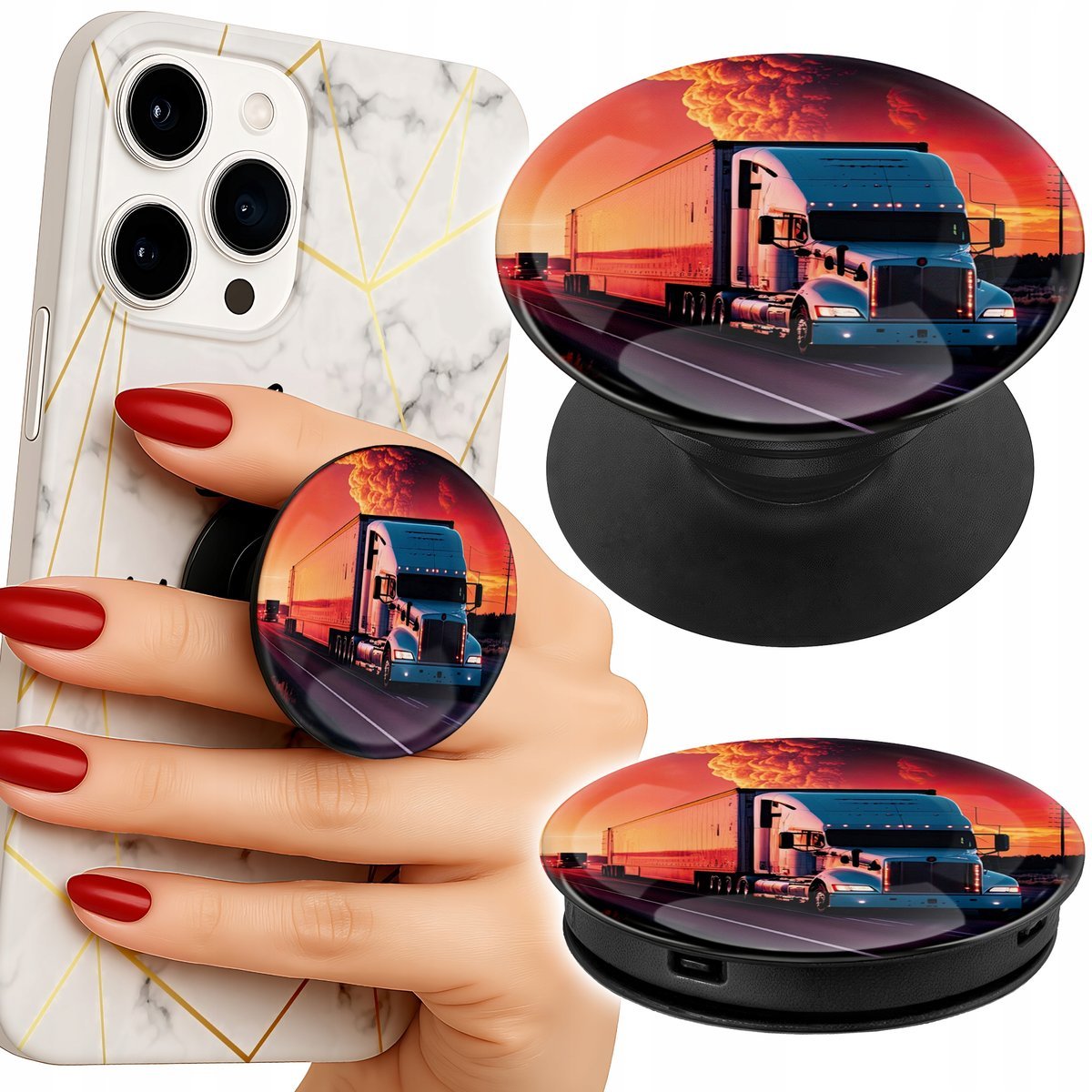 Uchwyt do telefonu Popsocket na palce/stojak TIR CIĘŻARÓWKA POJAZD