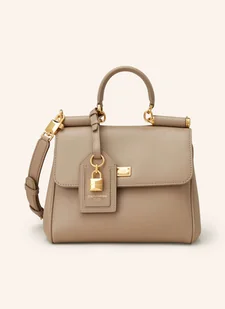 Dolce & Gabbana Torebka My Sicily Plongé beige - Torebki damskie - miniaturka - grafika 1