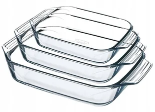Pyrex prostokątny Optim  zestaw 3 źródeł, przezroczysty 4937415 - Naczynia żaroodporne - miniaturka - grafika 1