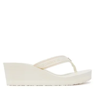 Japonki Tommy Hilfiger Th Stripes Wedge Beach Sandal FW0FW08521 Biały - Klapki i japonki damskie - miniaturka - grafika 1