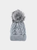 Czapki dla dzieci - 4F Czapka zimowa dziewczęca - niebieska Uniwersalny - miniaturka - grafika 1