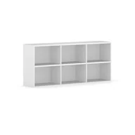 Meblościanki - Biblioteka INTEGRO z półkami, wyższa, 835 x 1750 x 400 mm, 6 półek, biały - miniaturka - grafika 1