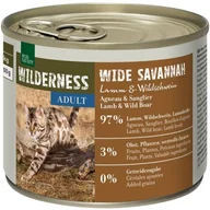 Mokra karma dla kotów - REAL NATURE WILDERNESS Adult Wide Savannah Jagnięcina i dzik 24x200 g - miniaturka - grafika 1