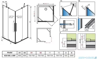 Radaway Furo Brushed GunMetal KDD kabina 80x80cm szczotkowany GunMetal 10105080-92-01L/10105080-92-01R - Kabiny prysznicowe Radaway Furo Brushed GunMetal KDD kabina 80x80cm szczotkowany GunMetal 10105080-92-01L/10105080-92-01R - Kabiny prysznicowe - miniaturka - grafika 2