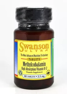 Methylcobalamin High Absorption Vitamin B12 2,5Mg 60Tab. Do Ssania - Witaminy i minerały - miniaturka - grafika 1
