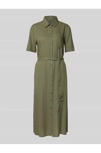 Sukienka casualowa taliowana z wiązanym paskiem model PIA - Pieces - Sukienki - miniaturka - grafika 1