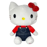 Maskotki i pluszaki - Maskotka Pluszowa Hello Kitty Jeansowa Sukienka 50x33x21 cm - miniaturka - grafika 1
