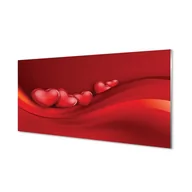 Dekoracje domu - Panel szkło za indukcję Serca czerwone tło 120x60 - miniaturka - grafika 1