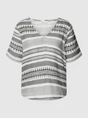 Bluzki damskie - Only czarno biała wzorzysta bluzka S - miniaturka - grafika 1