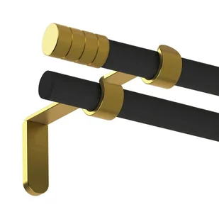 Karnisz podwójny Tiago 19 mm 200 cm czarny/złoty - Karnisze Karnisz podwójny Tiago 19 mm 200 cm czarny/złoty - Karnisze - miniaturka - grafika 1