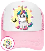Czapki i chusty sportowe męskie - CZAPKA Z DASZKIEM JEDNOROŻEC DLA DZIECI SIATKA RÓŻOWA BEJSBOLÓWKA - miniaturka - grafika 1