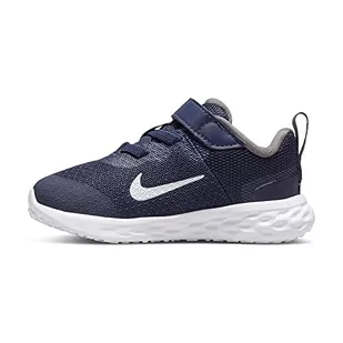 Nike Revolution 6, buty dziecięce, Midnight Navy White Flat Pewter, 19.5 EU - Buty dla dziewczynek - miniaturka - grafika 1