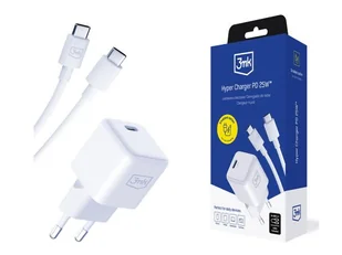 3mk Hyper Charger PD 25W + kabel USB-C/C Biały - Ładowarki do telefonów - miniaturka - grafika 2