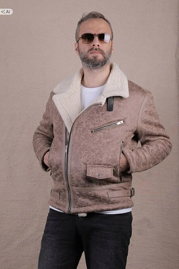 MĘSKA KURTKA PIKOWANA Z KOŻUSZKIEM W STYLU RETRO S 5IA