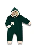 Pajacyki dla niemowląt - Niemowlęcy pajac dresowy z kapturem zielony Nicol,r.56 - miniaturka - grafika 1