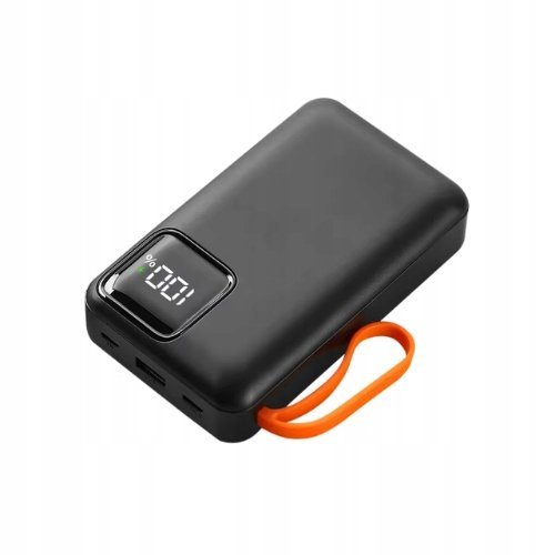 POWER BANK 20000MAH 22.5W Z WBUDOWANYMI KABLAMI USB-C LIGHTNING CZARNY