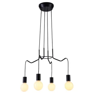 Czarna wisząca lampa loftowa K147 L4-C30 - Lampy sufitowe Czarna wisząca lampa loftowa K147 L4-C30 - Lampy sufitowe - miniaturka - grafika 1