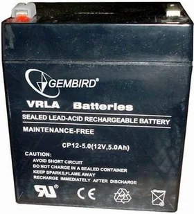 Gembird Akumulator żelowy uniwersalny 12V 5Ah BAT-12V5AH - Baterie do zasilaczy awaryjnych UPS - miniaturka - grafika 1