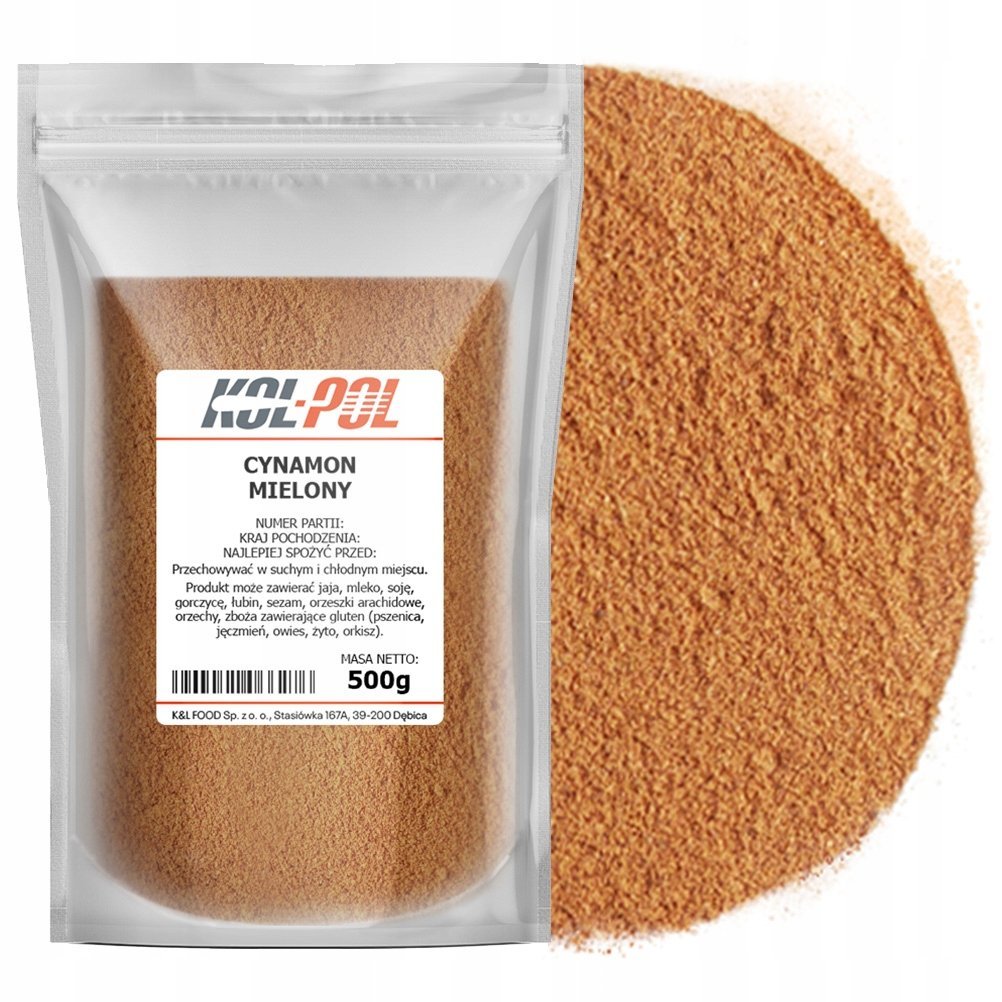 CYNAMON MIELONY 500g Naturalny aromatyczny przyprawa wysoka jakość Kol-Pol