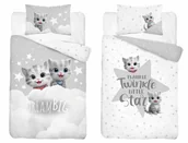 Pościel dla dzieci - Pościel bawełniana do łóżeczka 100x135 4994b kotki - miniaturka - grafika 1