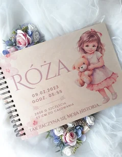 PERSONALIZOWANY ALBUM metryczka urodzenia prezent na chrzest - Pamiątka Chrztu Świętego - miniaturka - grafika 1