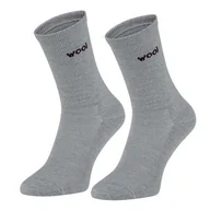 Skarpetki męskie - Sportowe skarpety trekking merino wool szare - miniaturka - grafika 1