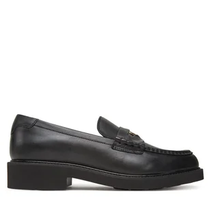 Lordsy Tommy Hilfiger Crest Squarish Toe Penny Loafer FW0FW08633 Czarny - Półbuty damskie - miniaturka - grafika 1