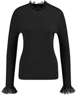 Swetry damskie - Taifun Damski sweter z rękawem 1/1, czarny, 38, czarny, 38 - miniaturka - grafika 1