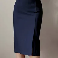 Spódnice - TEMU Elegancka spódnica maxi z paskiem dla kobiet - Formalny i codzienny strój do biura i na imprezę, strukturyzowany pas z pętelką do paska, - miniaturka - grafika 1