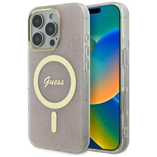Etui GUESS IML 4G MagSafe do Apple iPhone 16 Pro Max Różowy | Bezpłatny transport - Etui i futerały do telefonów - miniaturka - grafika 1