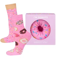 Skarpetki damskie - Skarpetki damskie różowe SOXO GOOD STUFF donut w pudełku - 35–40 - miniaturka - grafika 1
