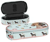 Piórniki - Piórnik szkolny saszetka usztywniona Piesek Pies Jamnik Miętowa - miniaturka - grafika 1