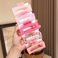 Ozdoby do włosów - TEMU 5 sztuk słodkich kwiatowych klipsów do włosów w kształcie dla nastolatków - trwałe plastikowe klipsy do rozczesywania z pastelowym różowym i - miniaturka - grafika 1