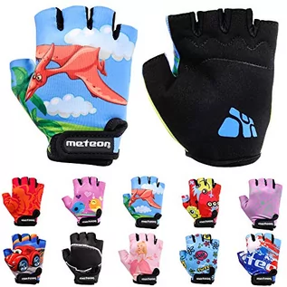 Rękawiczki - Dziecięce rękawiczki rowerowe Meteor Unisex Bike - Rękawiczki żelowe BMX, DINOSAUR, Gr.-Jr S/szerokość dłoni - 6,5-7cm - grafika 1