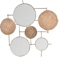 Lustra - Dekoracja ścienna DKD Home Decor lustro naturalny metal brąz włókno miedziane (72 x 3,5 x 74 cm) - miniaturka - grafika 1