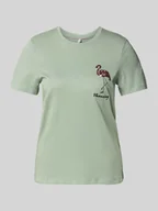 Koszulki i topy damskie - T-shirt o kroju regular fit z cekinowym obszyciem model ‘KITA’ - miniaturka - grafika 1