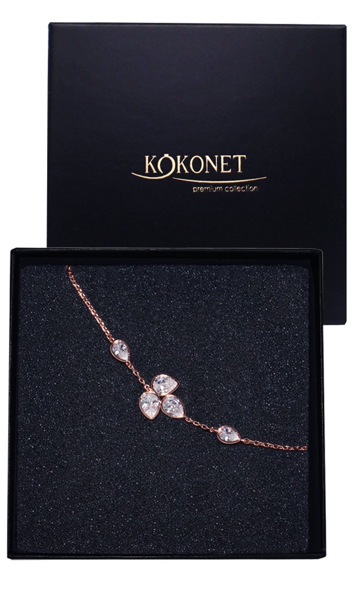 Bransoletka LISTKI klasyk nowoczesna regulowana z pudełkiem EFEKTOWNA