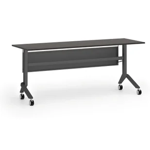 Mobilny stół PRIMO MOVE, 1800 x 600 mm, podstawa czarna, wenge - Biurka - miniaturka - grafika 1