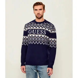 GUESS Sweter Regular Fit z dodatkiem wełny - Swetry męskie - miniaturka - grafika 1