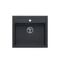 Zlewozmywaki - QUADRON Zlewozmywak BILL 110 black diamond/elementy stalowe HCQB6054U8_BS* - miniaturka - grafika 1