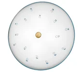 Lampy sufitowe - Kolarz 731.U14.4.17- Lampa sufitowa NONNA 4xE27/60W/230V śr. 54 cm niebieska/mosiądz - miniaturka - grafika 1