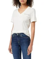 Koszulki i topy damskie - Calvin Klein Jeans S/S dzianinowe topy białe, biały, L - miniaturka - grafika 1