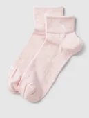 Skarpetki damskie - Skarpety z nadrukiem z logo w zestawie 2 szt. - miniaturka - grafika 1