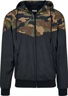 Kurtki męskie - Urban Classics Wiatrówka męska kurtka przejściowa Pattern Arrow Windrunner, Blk/Woodcamo, S - miniaturka - grafika 1