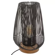 Lampy stojące - Czarna lampka nocna Noda druciana w stylu loft 40,5 cm - miniaturka - grafika 1