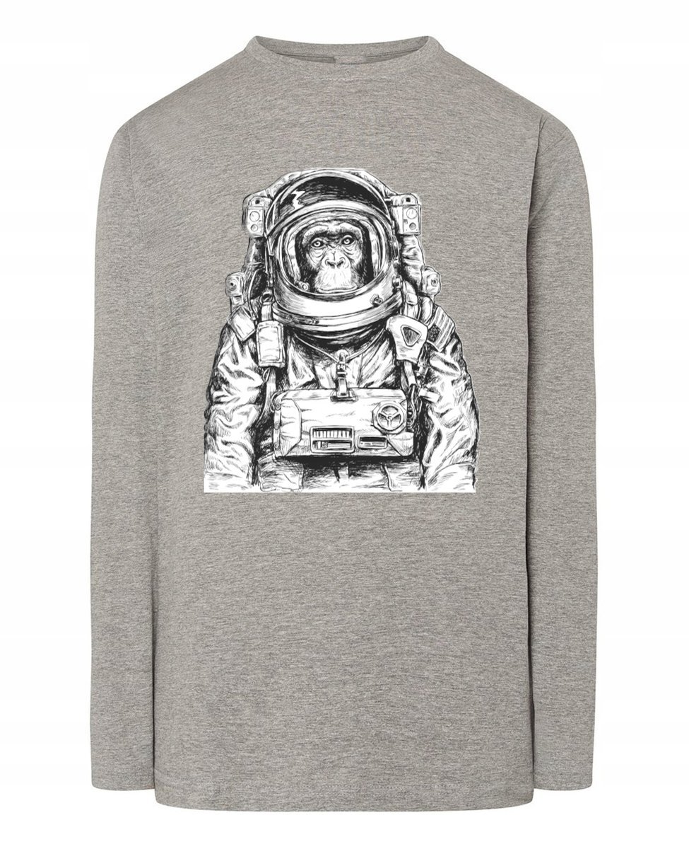 Longsleeve męski nadruk Małpa Astronauta r.XS