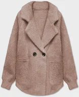 Swetry damskie - KRÓTKA NARZUTKA ALPAKA BEŻOWA (CJ65) - MADE IN ITALY - miniaturka - grafika 1