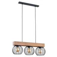 Lampy sufitowe - Lampa wisząca Arizan brązowa 3xE27x15W dekoracyjna wym: 90 x 60 x 18 cm metal Alfa - miniaturka - grafika 1