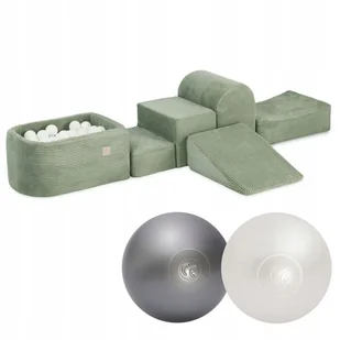 Piankowy Plac Zabaw Mini dla Dzieci Misioo Zielony Tor Przeszkód Sztruks - Zabawki sensoryczne - miniaturka - grafika 1